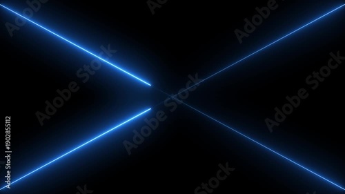 Wallpaper Mural Glowing Blue Neon Lines Crossing Dark Background Technology Concept glowing lines Torontodigital.ca