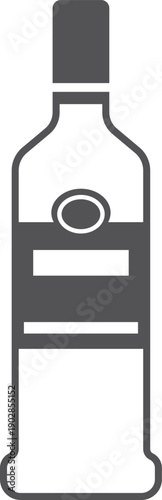 Vodka bottle black icon. Spirit alcohol drink