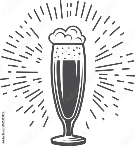 Beer glass logo. Pub emblem in retro style