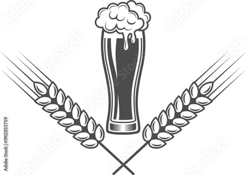Beer production logo. Brewery sign. Pub icon