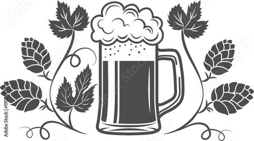Brewery logo. Craft beer company black emblem