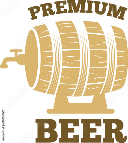 Premium beer logo. Classic beverage emblem design