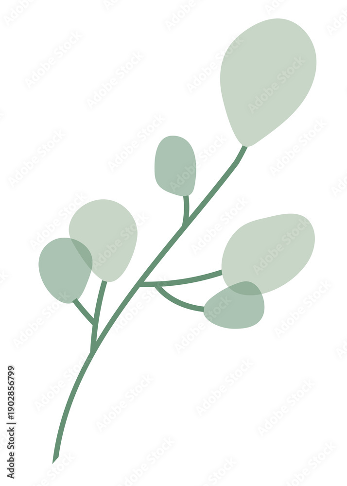 Obraz premium Aesthetic leaf branch png sticker, transparent background