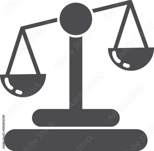 Balance scales black icon. Law and justice symbol