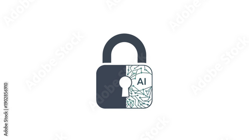 AI secured padlock with keyhole.