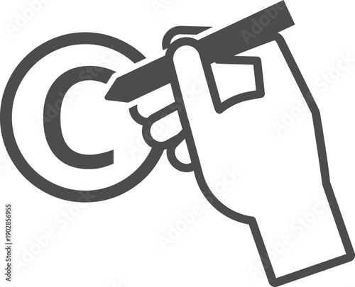 Copyright black icon. Author ownership protection sign