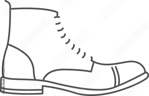 Brogue shoe line icon. Autumn classic footwear