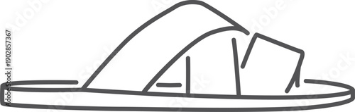 Summer sandal symbol. Outdoor footwear line icon