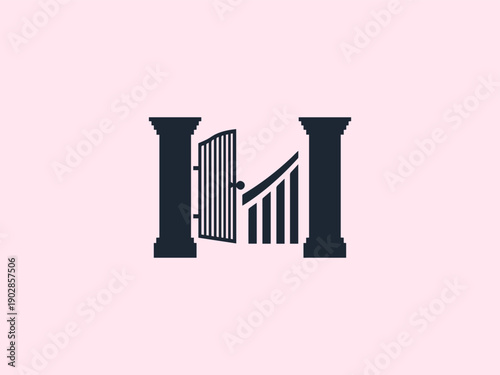 Victory Opening Abstract Black Silhouette Icon