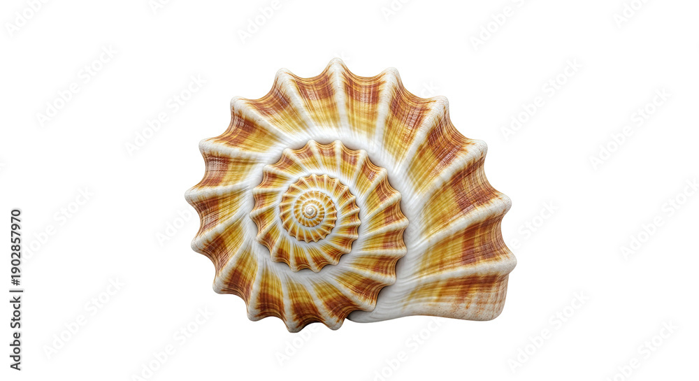 Obraz premium Nautilus Shell Spiral on White Background