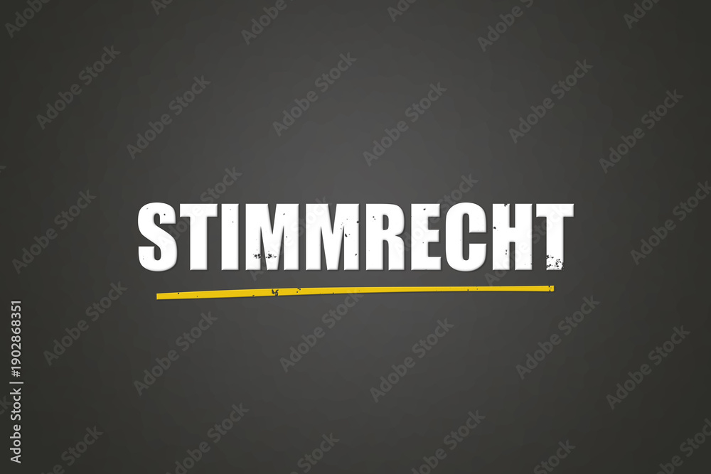 Obraz premium Stimmrecht (Right to vote) - A blackboard with white text.