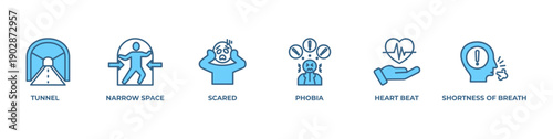 Claustrophobia banner web icon vector illustration concept with icon