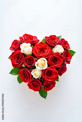 赤とピンクの薔薇のハート | Red and pink rose heart Generative AI