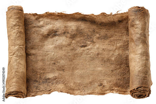 Vintage Scroll Paper Isolated on White