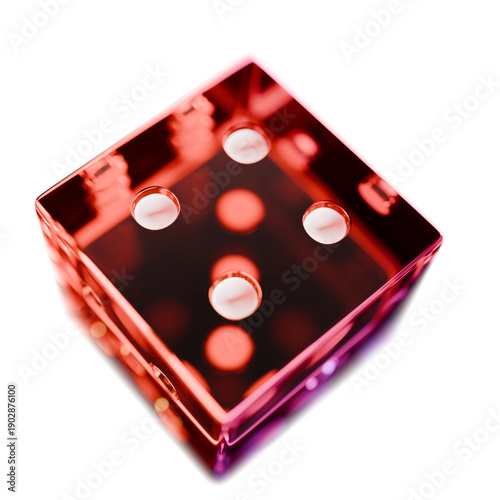 Canvas Print Dice made of glass isolated on transparent background – realistic 3D render