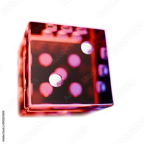Canvas Print Dice made of glass isolated on transparent background – realistic 3D render