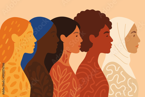 Female Profiles Silhouettes Diversity