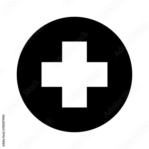 black medical cross icon