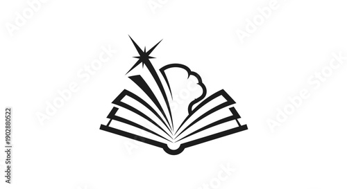 An open hardcover textbook with white pages isolated on a white background represents a source of literature and education for reading and learning