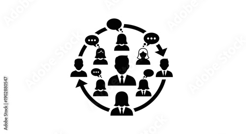 Vector illustration set of human resources business people icons and family pictograms featuring stick figure silhouettes of a person, woman, and child as symbols for a group work design concept