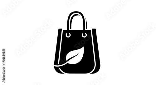 A stylish brown paper shopping bag with a fashion discount symbol isolated on a white background, featuring a clean leather handle for a retail sale gift package