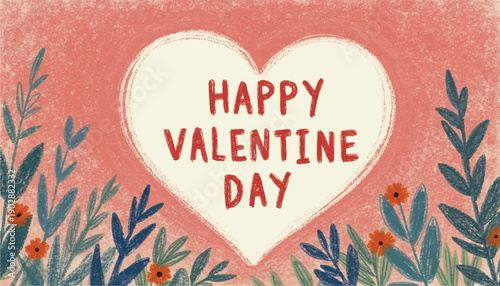Happy Valentine's Day floral greeting card.