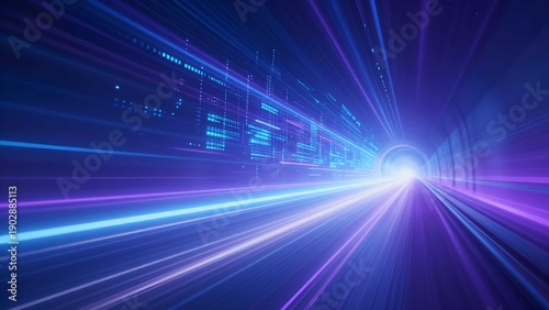 Abstract blue cyberspace illustration representing secure modern internet communication technology