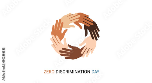 Diverse Hands United in Solidarity on Zero Discrimination Day, Symbolizing Equality and Support