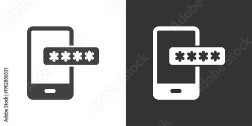 Mobile Password icon. Solid glyph series icon