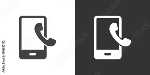 Mobile Phone Call icon. Solid glyph series icon