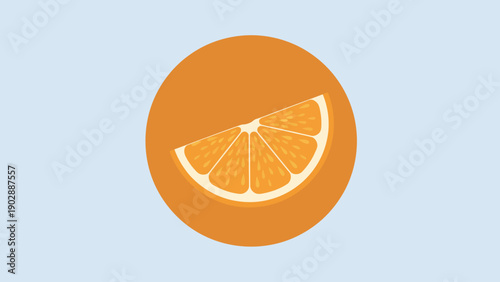 Vibrant orange slice illustration for health and freshness on a light blue background