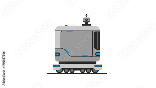 Modern autonomous delivery robot with integrated sensors representing future technology and smart