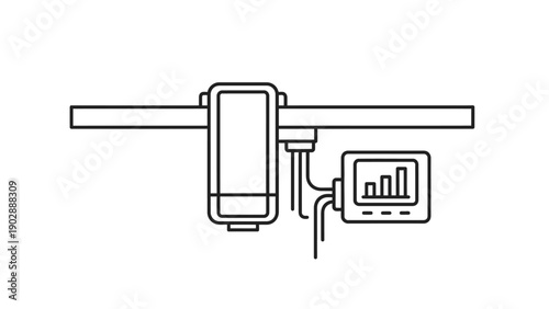 Industrial data monitoring sensor system showing real-time performance on a digital display unit