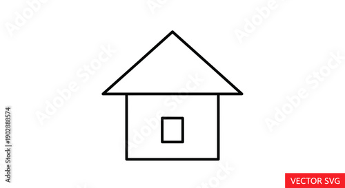Simple House Icon Outline Vector