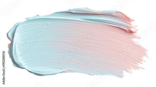 single pastel color brush stroke isolated on white background, soft muted tones, smooth paint texture