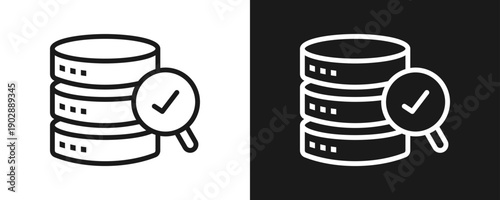 Data Integrity Icon Set Outline In White And Black Background