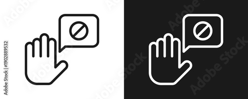 Right To Object Icon Set Outline In White And Black Background