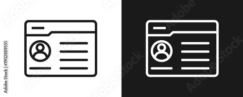 Personal Data Icon Set Outline In White And Black Background