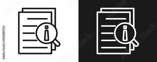 Information Icon Set Outline In White And Black Background