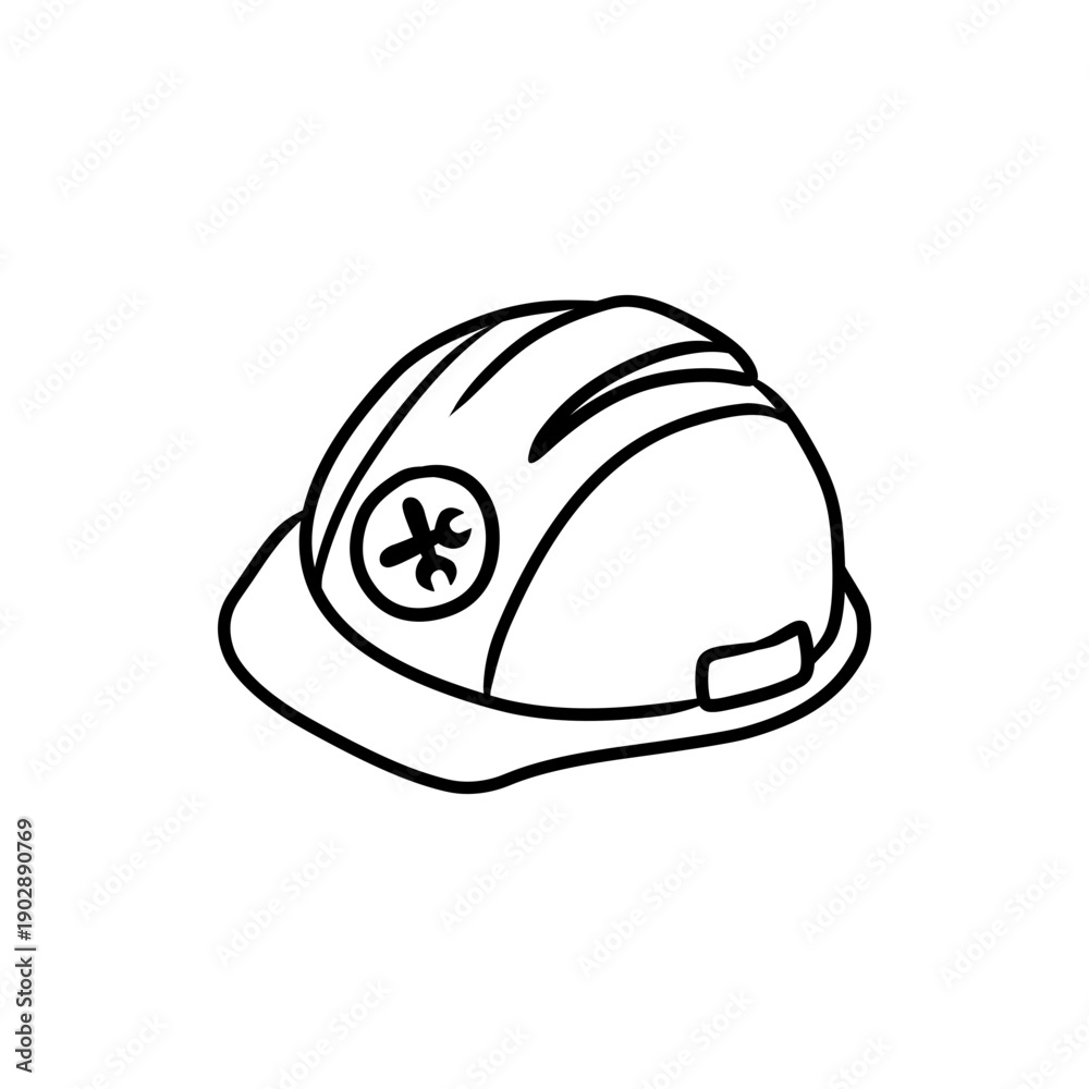 Fototapeta premium safety hard hat icon for construction and industrial work