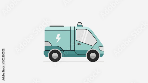 Wallpaper Mural Eco-friendly electric delivery van illustration for modern sustainable urban transport solutions Torontodigital.ca