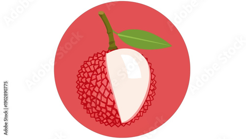 Vibrant and juicy lychee fruit illustration, showcasing its unique texture and refreshing tropical