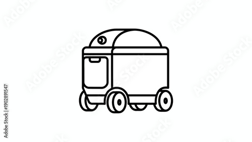 Autonomous delivery robot icon illustration for modern logistics and advanced technology solutions