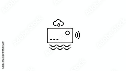 Waterproof contactless payment card icon for modern secure financial transactions representing