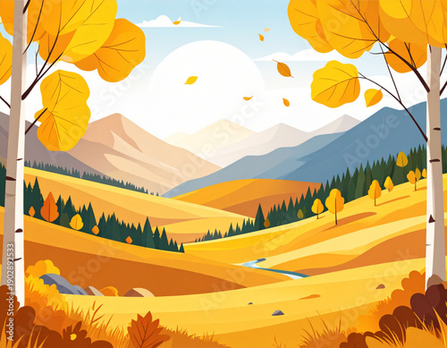 Vibrant Aspen Leaves in Autumn