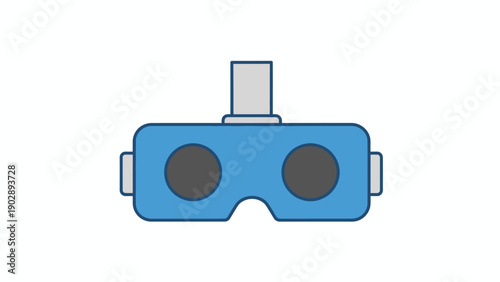 Virtual reality headset graphic illustration representing immersive digital experiences and future