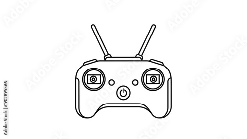 Minimalist drone remote controller icon illustrating advanced aerial technology for flight