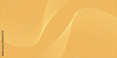 Abstract background with lines and waves. Medium banner size. Element for design isolated. Vector background for brochure, booklet, flyer, poster. Orange and yellow gradient