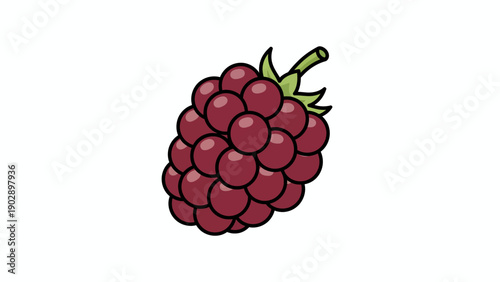 Vibrant cartoon raspberry illustration showcasing fresh summer fruit berry icon graphic design
