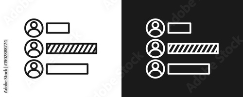 Competition Icon Set Outline In White And Black Background